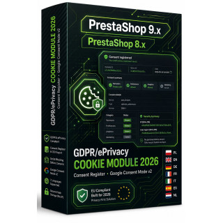 GDPR/ePrivacy cookie-module 2026 voor PrestaShop 8 en 9 - toestemmingsregister, Google Consent Mode v2